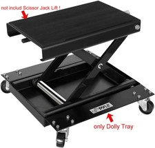UK Dolly Tray for Wide Motorcycle Scissor Jack Lift Square Tray Casters Rolling