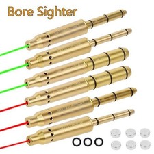 .177/22LR/.223Rem/9mm/.38spl/.40SW Red/Green Laser Boresighter End Barrel Sights