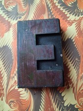 Large Wooden Letterpress Printing Block Type 8.6cm High Of A Letter E