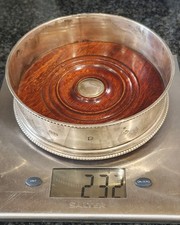 925 Sterling Silver Hallmarked Wine Bottle Holder Coaster  232g In Total