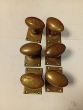 6 Antique Brass Door Knobs /Handles  Victorian Vintage Brass (11)