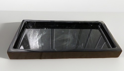Black marble resin tray - black,