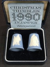 Wedgwood Blue  jasperware 1990 thimbles boxed .