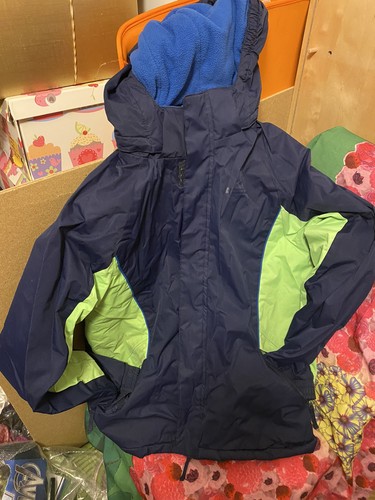 Blue green ski jacket - ski,