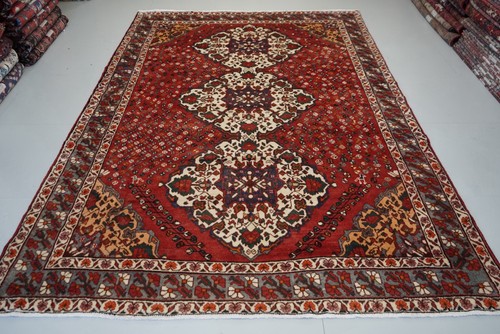 Handmade oriental wool rug - handmade, red