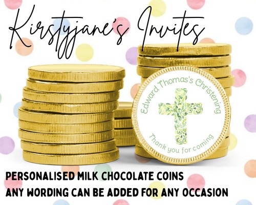 Personalised chocolate coins - chocolate,