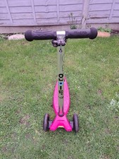 Micro Kick Scooter Pink 3-Wheel Kids Scooter with T-Bar Handle VGC