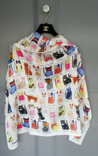 Ladies Ivory Bright Novelty Quirky Cat Silky Dressy Chic Classy  Long Neck Scarf