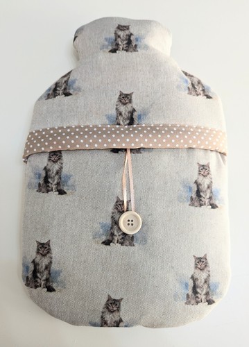 Cat design cotton linen fabric - cotton,