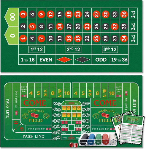 Double sided casino mat felt - sided,