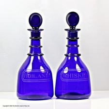 Victorian pair of Bristol blue