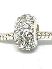 White Charm Bracelet Bead Spacer Stopper - S925 Sterling Silver Birthday Gift