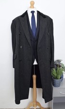 AQUASCUTUM Herringbone Tweed Chesterfield Coat Size 44R/46R XXL Drake's 54R/56R