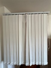 Vertical Blinds Window WhiteIvory (Rail 100cm + Drop 111.5cm) Slates 9cm wide 