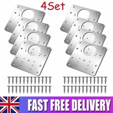 4x Kitchen Cupboard Door Hinge Repair Kit Plate and Fixing Screws Cabinet Hinges