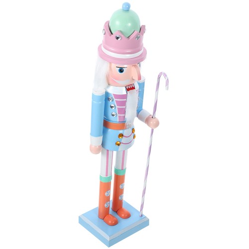 Festive blue wooden nutcracker - wooden,