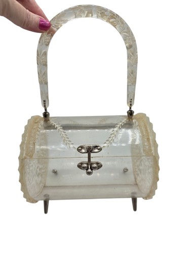 Vintage 1950 clear lucite - clear,