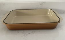 LE CREUSET Cast Iron Roasting Pan Hazlenut Size 30 Vintage Lasagne Dish Roast VG