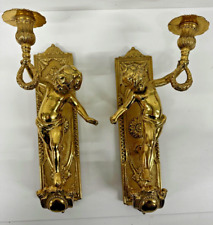 Gilt Metal Wall Sconces pair