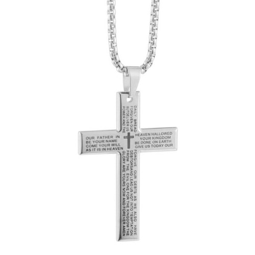 Titanium steel cross - steel, necklace