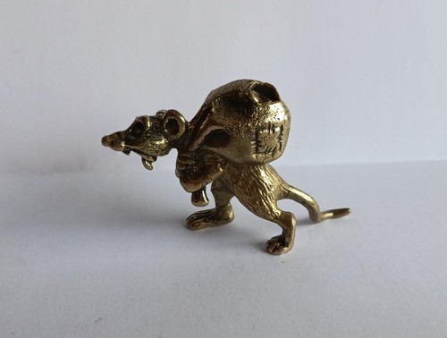 Brass bronze metal squonk rat - brass,