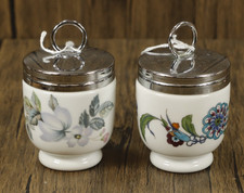 Royal Worcester Egg Coddlers x2 - 10cm - Porcelain - Made in England