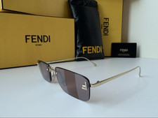 Fendi First FE4172US 32G Gold Crystal Brown Flash Mirror Sunglasses – Authentic