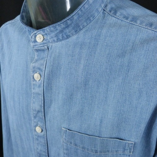 Mens denim shirt grandad - m&s,