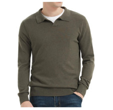Mens Jumpers Soft V-Neck Polo