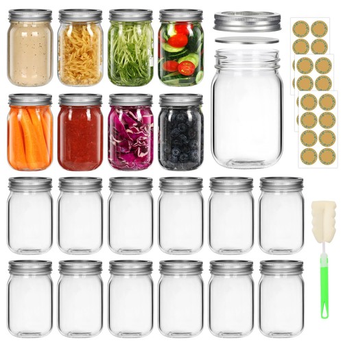 Pack 12oz glass mason - glass, jars