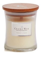 Crackle Wick Mini Hourglass Scented Candle - Fresh Linen 90g