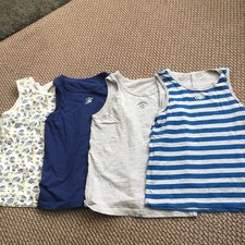 4 Boys  Football Tank Top Sleeveless  Slogan Multi Colours Top age 8/9 Year