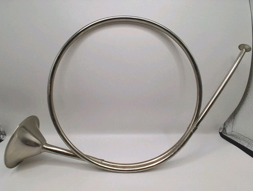 Antique silver french horn - antique,