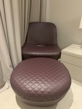 Roche Bobois Aubergine Spinning Puff Chair Plus Leg Rest