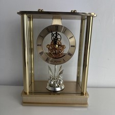 William Widdop Gold Skeleton Movement Pendulum Lantern Mantel Clock
