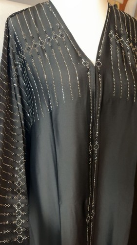 Black abaya buttoned - abaya, women’s