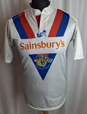 Rare Signed Wakefield Trinity Wildcats 1988-91 Rugby League Home Shirt  Y A3363
