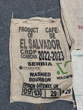 1 Used Empty Coffee Hessian Burlap Jute Bags Sacks Garden Planter Smoker Fuel
