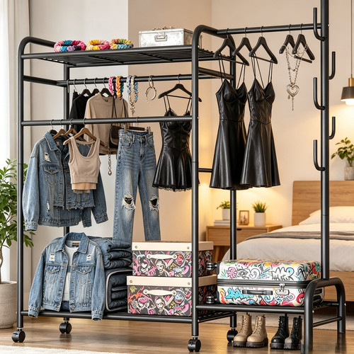 Durable double clothing - double, rack