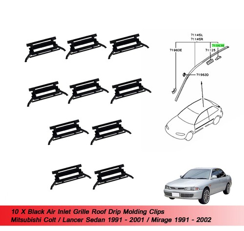 Black roof moulding - roof, clip