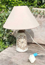 PRETTY JERSEY POTTERY TABLE LAMP WITH SHADE (PAT TEST STICKER)