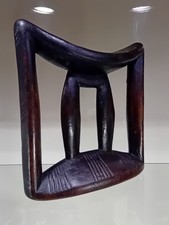 AFRICAN HEADREST - UNUSUAL DESIGN - NICELY AGED PATINA - TRIBALLY USED