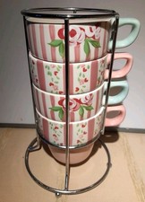Set Of 4 M&S Stacking Mugs In