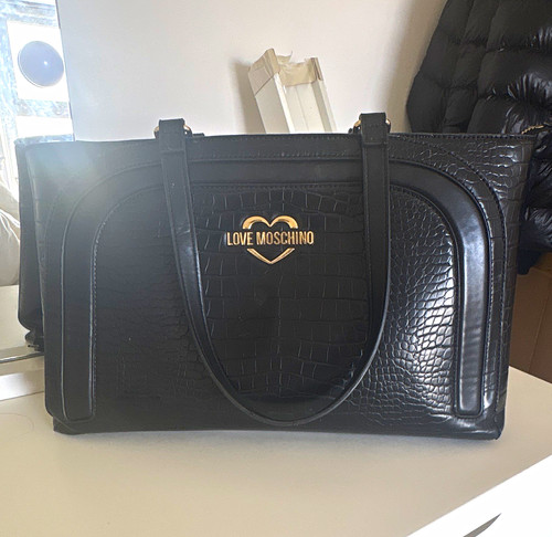 Love moschino black faux - love,