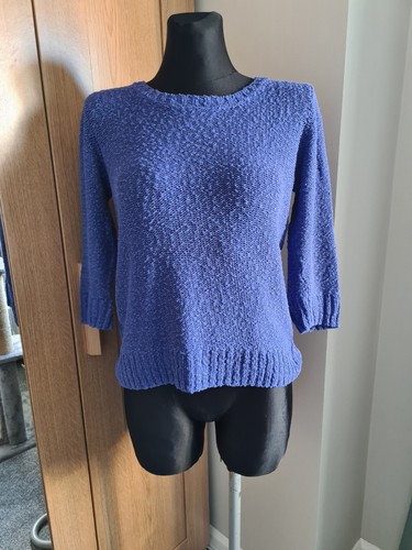 Blue loose knit jumper - blue,