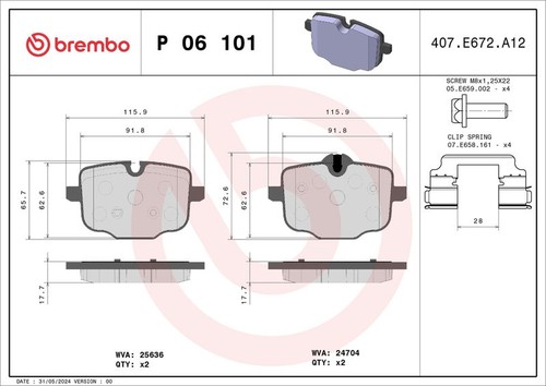 Brembo rear brake pad set - brake,