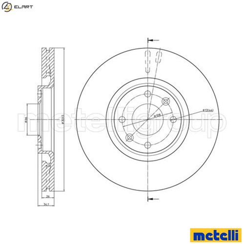 Brake disc 0751c - 2x, for