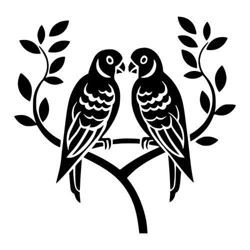 Lovebird parakeets vinyl - lovebird,