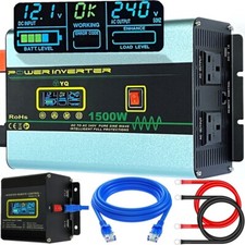 YQ Power Inverter 12V to 240V Pure Sine Wave 1500W 3000W Converter LCD Remote