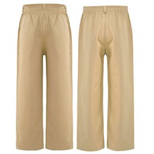 Kids Boys Pants Uniform Trousers Cargo Britches Casual Costume School Classic